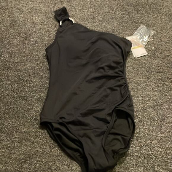 Michael Kors Brand Iconic Solids One Shoulder One-Piece NWT Women's size 4 - Picture 4 of 7